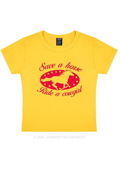Star Horse Cowgirl Pride Y2K Baby Tee Cherrykitten