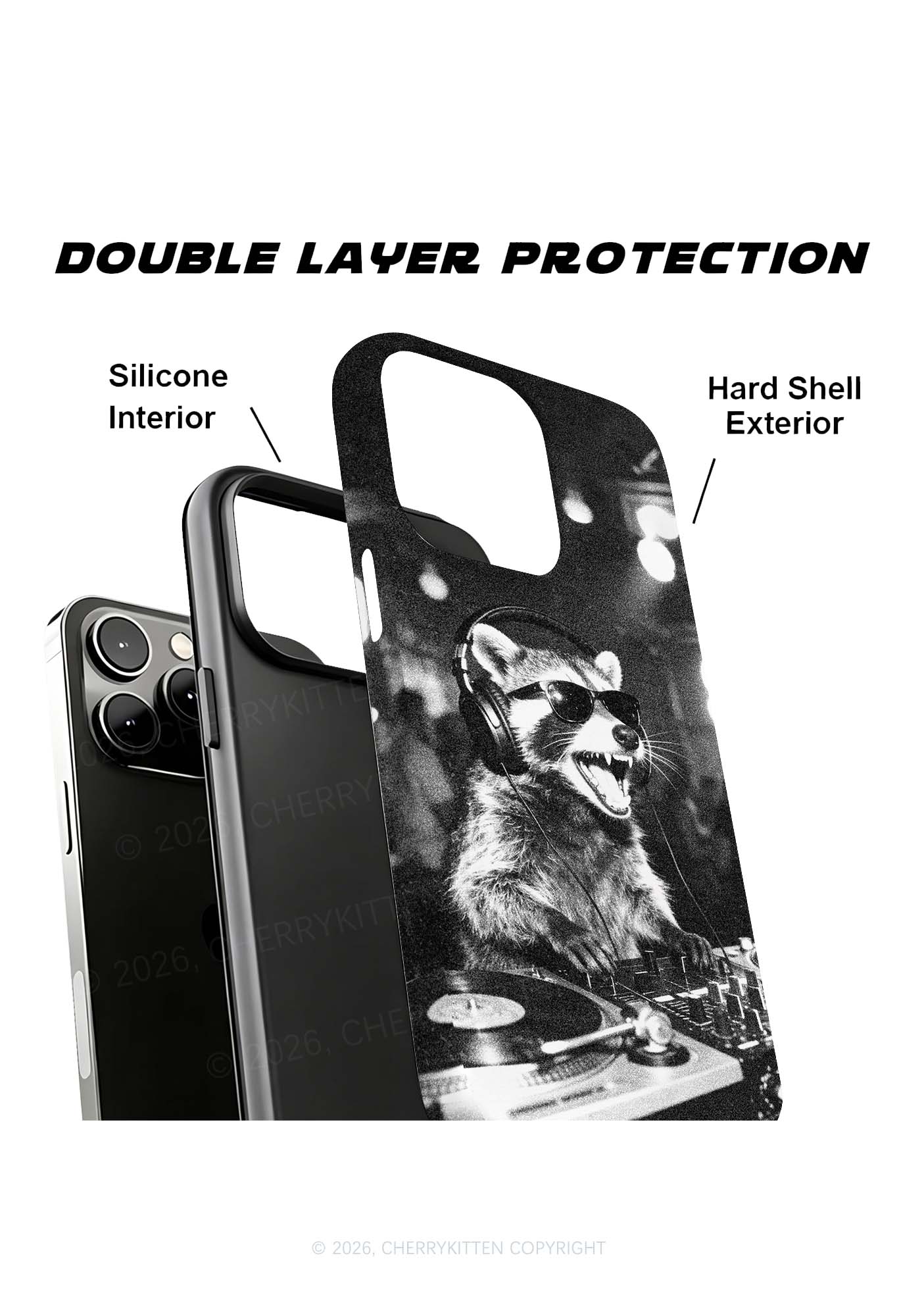 DJ Raccoon Turntable Y2K Phone Case Cherrykitten