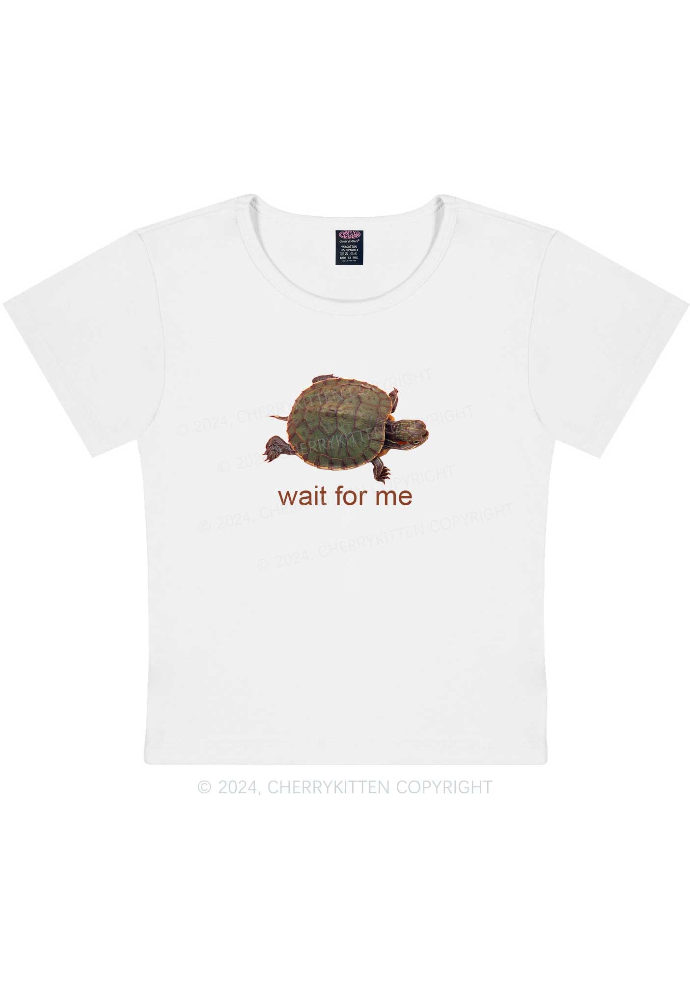 Wait For Turtle Y2K Baby Tee Cherrykitten