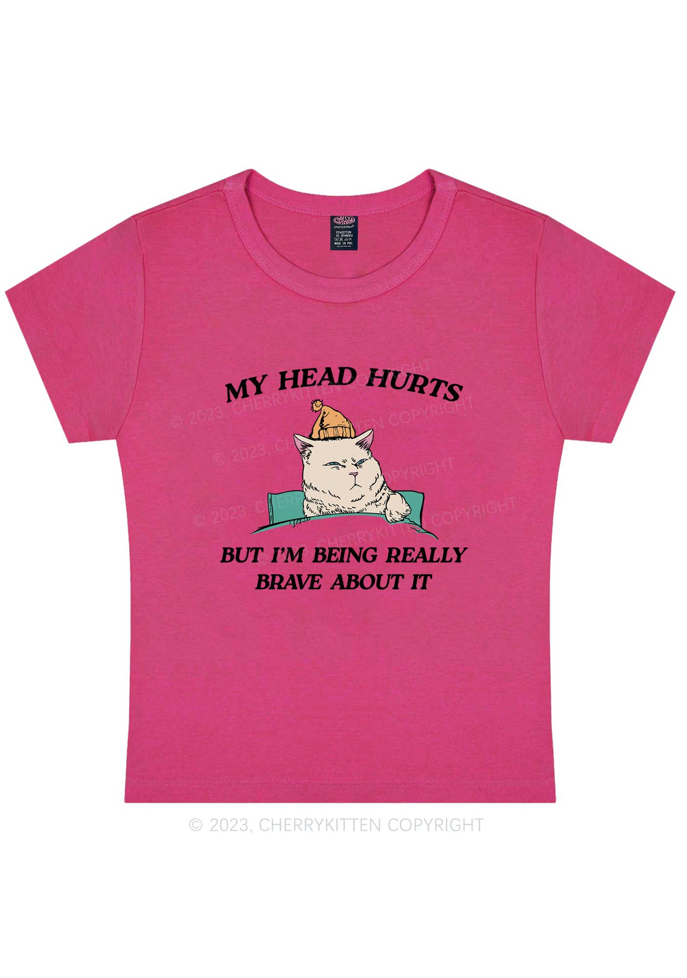 Curvy Head Hurts Y2K Baby Tee Cherrykitten