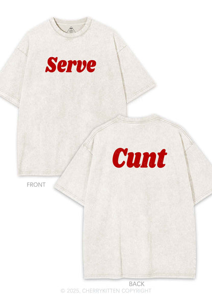 Serve Cxxt Two Sides Y2K Shirts Washed Tee Cherrykitten