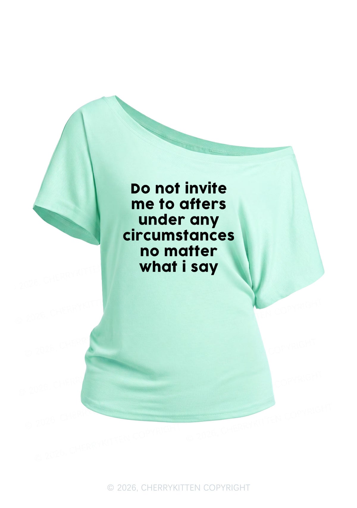 Invite Me To Afters Y2K Off Shoulder Tee Cherrykitten