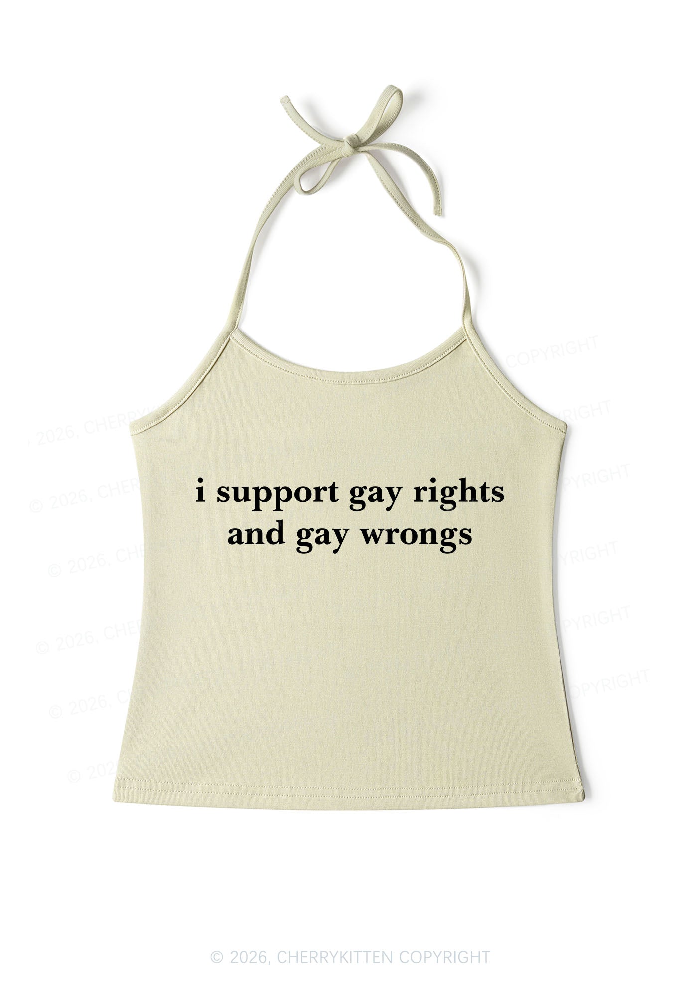 Support Gay Rights Pride Y2K Halter Neck Cami Cherrykitten
