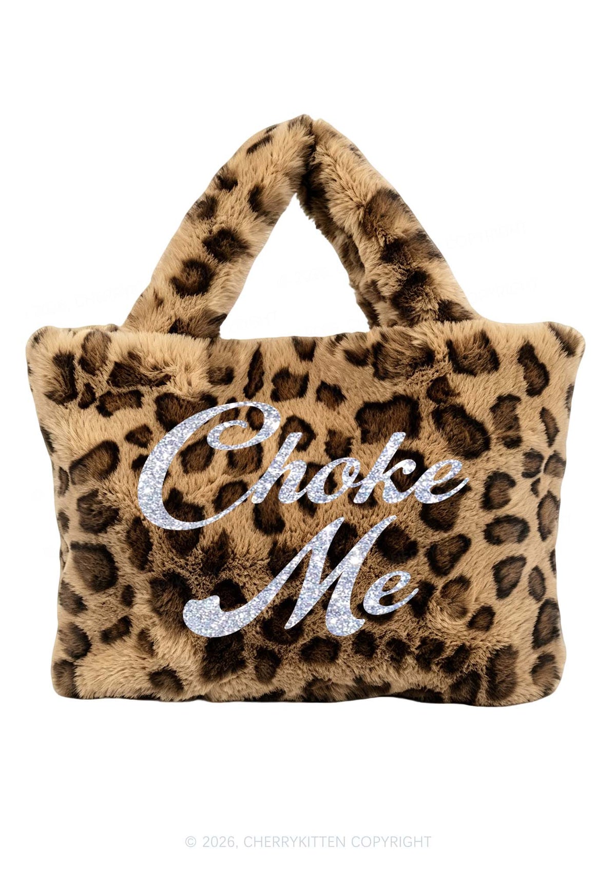 Glitter Choke Me Y2K Plush Leopard Handbag Cherrykitten