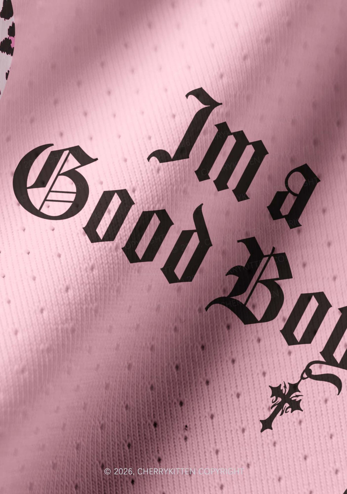 I Am A Good Boy Y2K Crop Football Jersey Shirts Cherrykitten