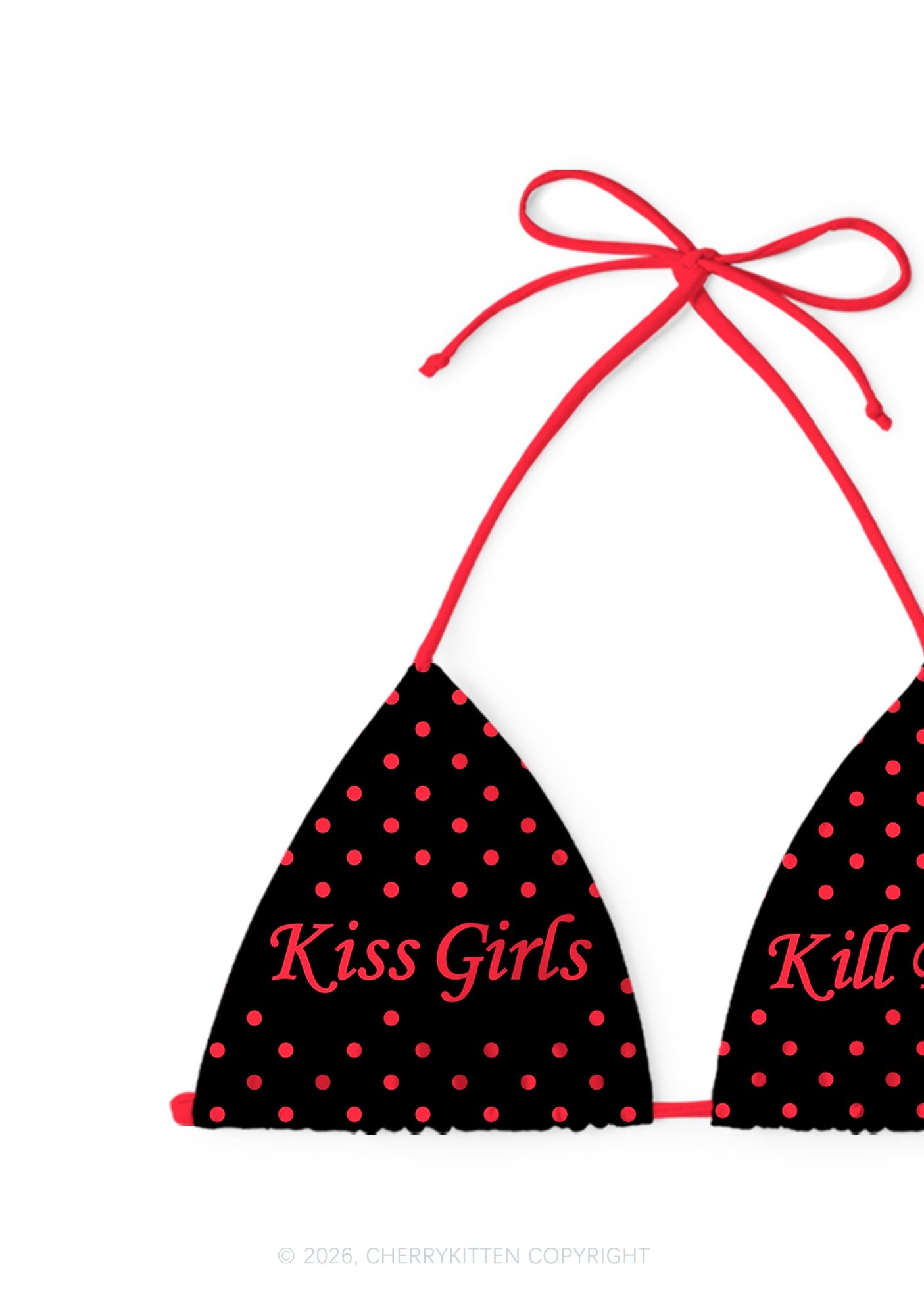Kiss Girls Kill Boys Pride Y2K Print Bikini Set Cherrykitten