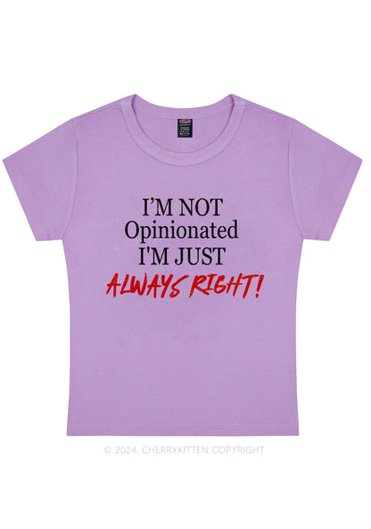 Curvy I'm Just Always Right Y2K Baby Tee Cherrykitten