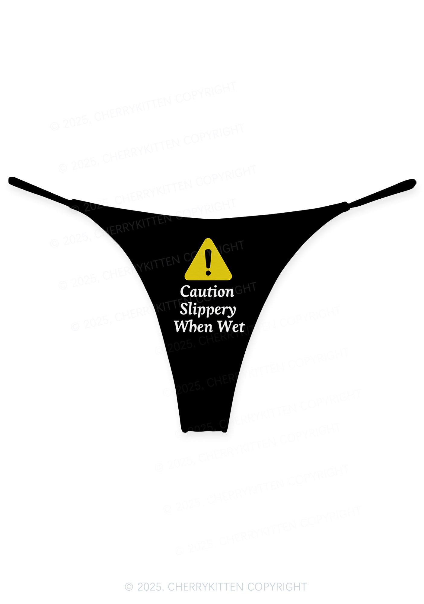 Caution Slippery When Wet Valentine's Day Y2K Print Couples Thong Set Cherrykitten
