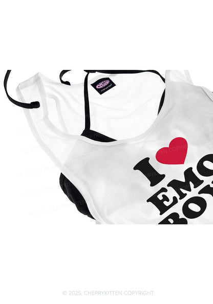 I Love Emo Boys Y2K Sheer Boyfriend Tank Cherrykitten