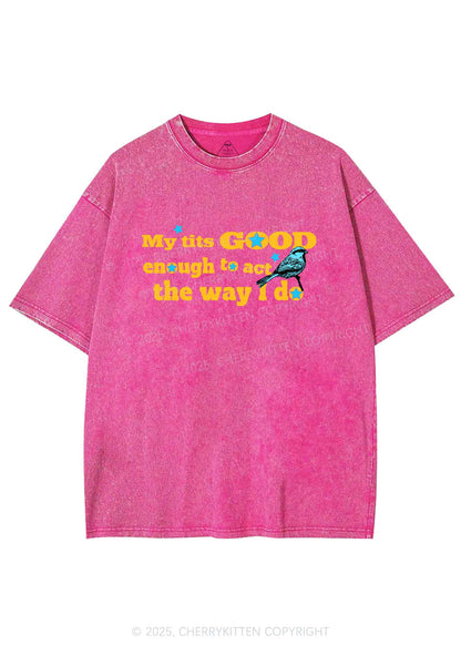 Good To Act Way Y2K Shirts Washed Tee Cherrykitten