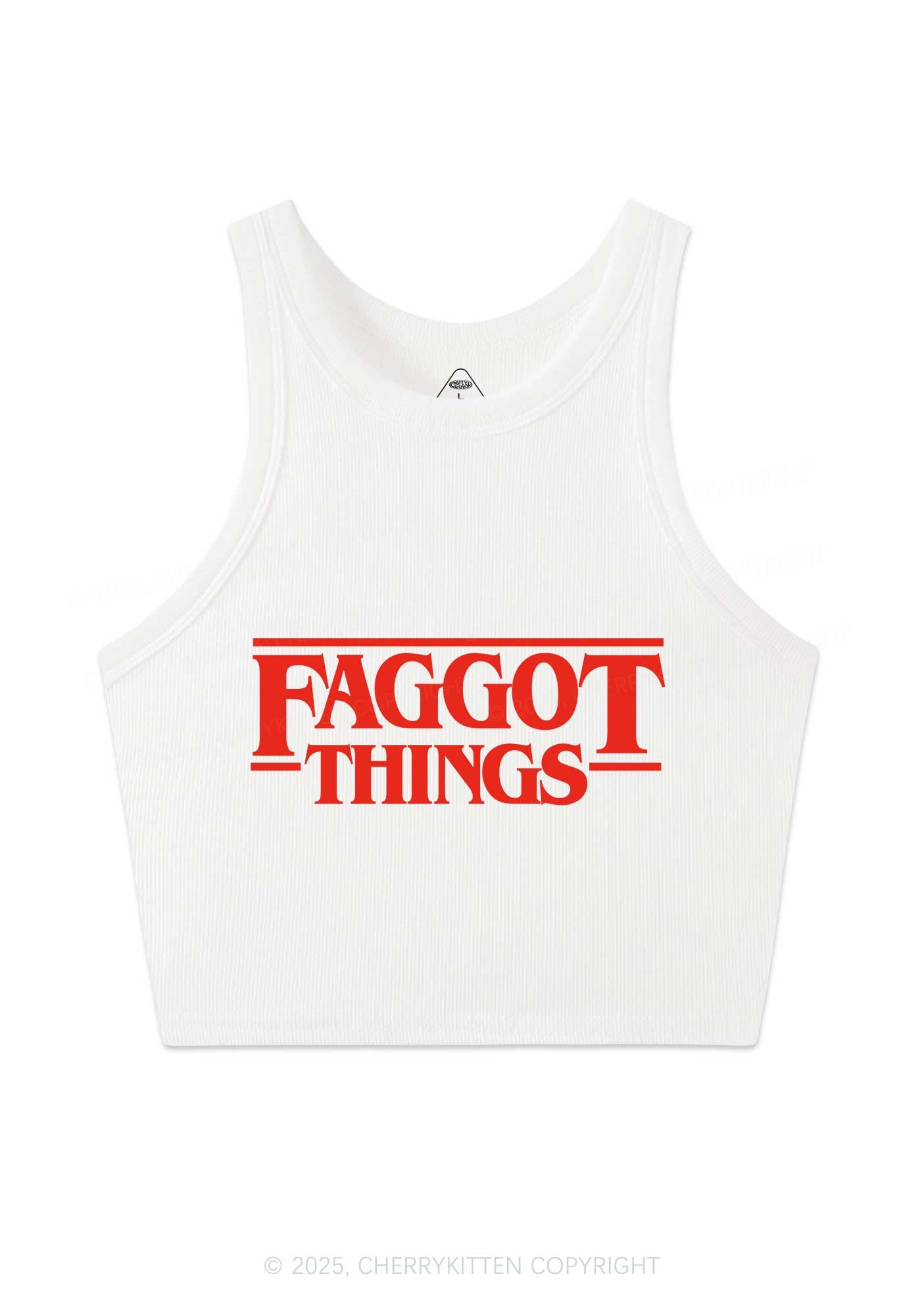 Faggot Things Pride Y2K Crop Tank Top Cherrykitten