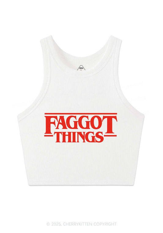 Faggot Things Pride Y2K Crop Tank Top Cherrykitten