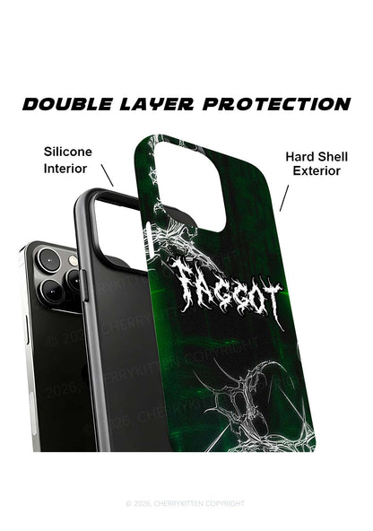 Green Gothic Faggot Pride Y2K Phone Case Cherrykitten