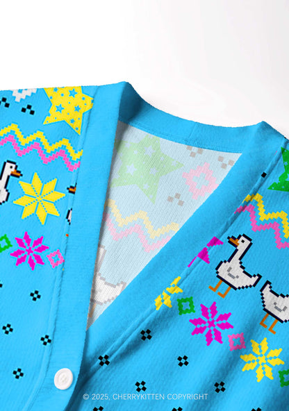 Silly Gang Y2K Christmas Cardigan Knit Sweatshirt Cherrykitten