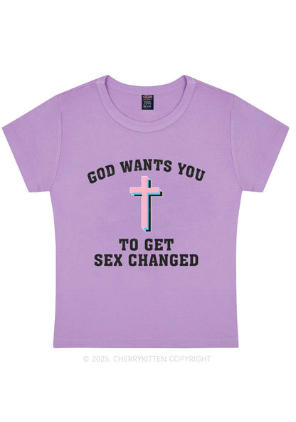 God Wants You To Get Changed Y2K Baby Tee Cherrykitten