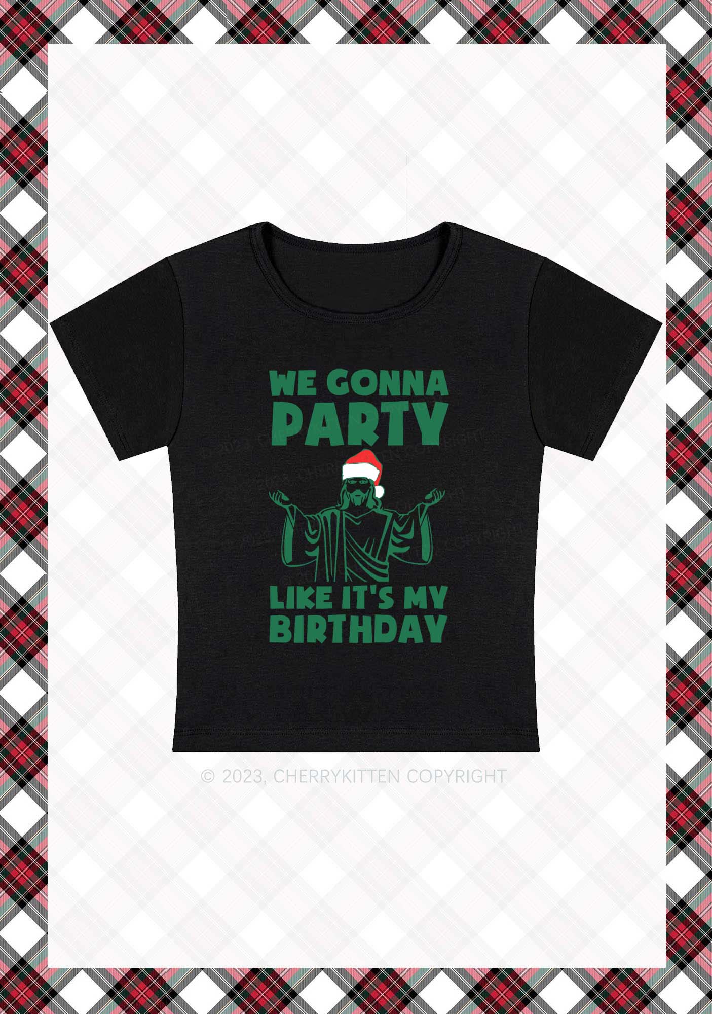 We Gonna Party Christmas Baby Tee Cherrykitten