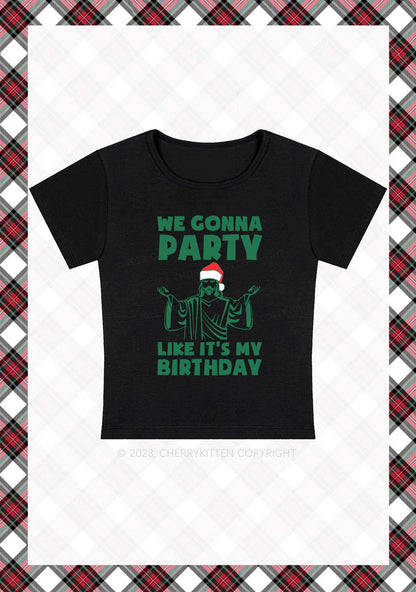 We Gonna Party Christmas Baby Tee Cherrykitten