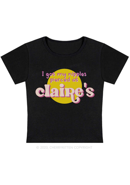 I Got Pierced At Claire's Y2K Baby Tee Cherrykitten