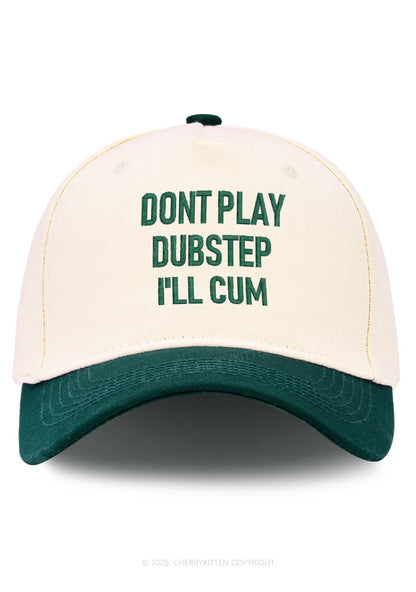 Embroidered Dont Play Dubstep Y2K Color Block Baseball Cap Cherrykitten