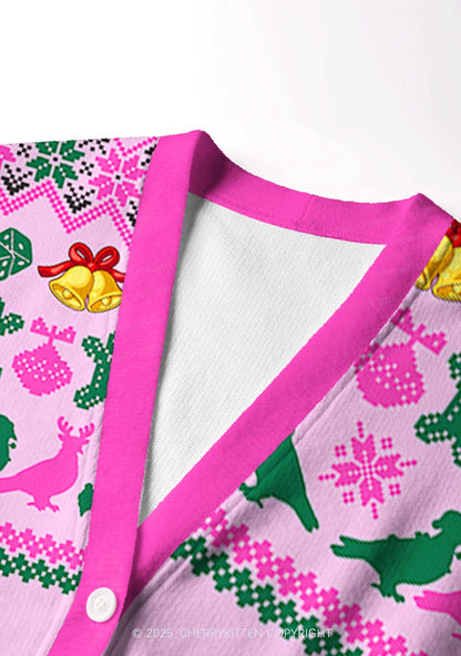 Christmas Pigeon Y2K Christmas Cardigan Knit Sweatshirt Cherrykitten