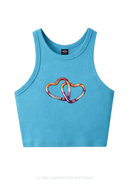 Carabiner Hearts Pride Y2K Crop Tank Top Cherrykitten