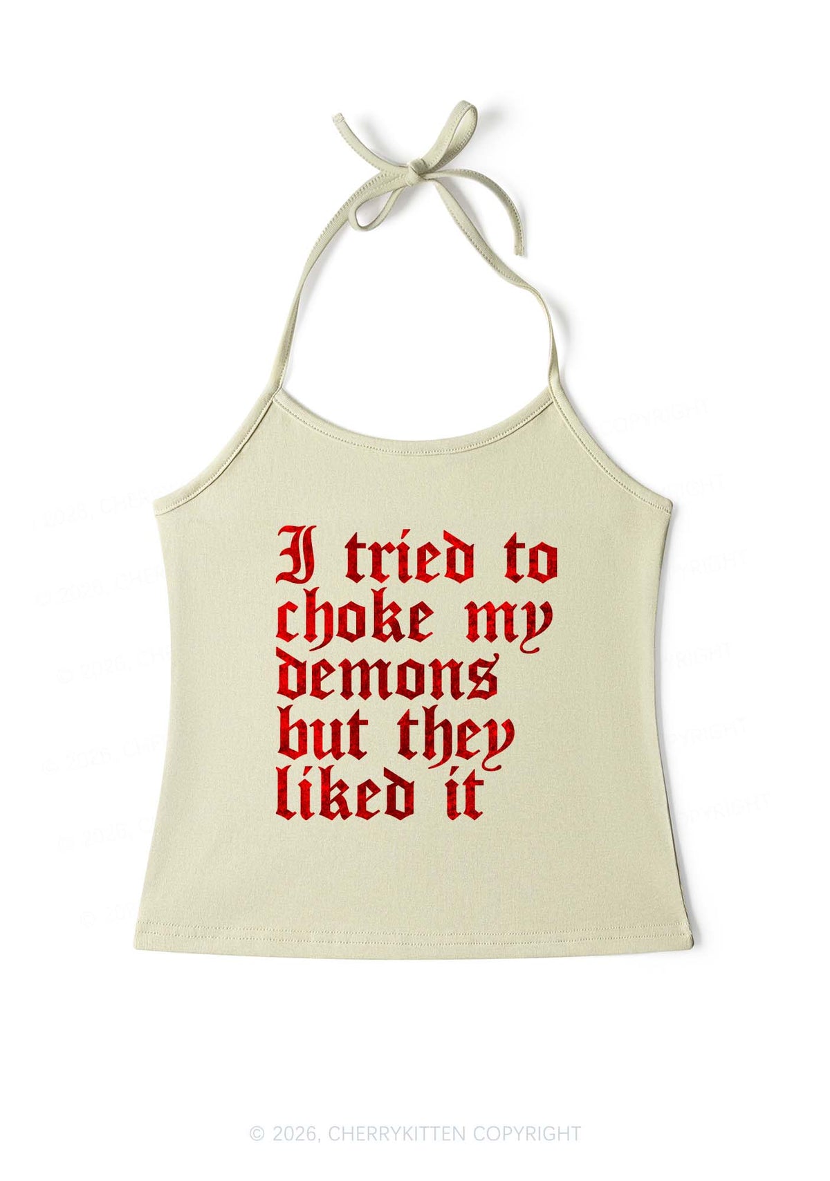 Halloween Choke Demons They Liked Y2K Halter Neck Cami Cherrykitten