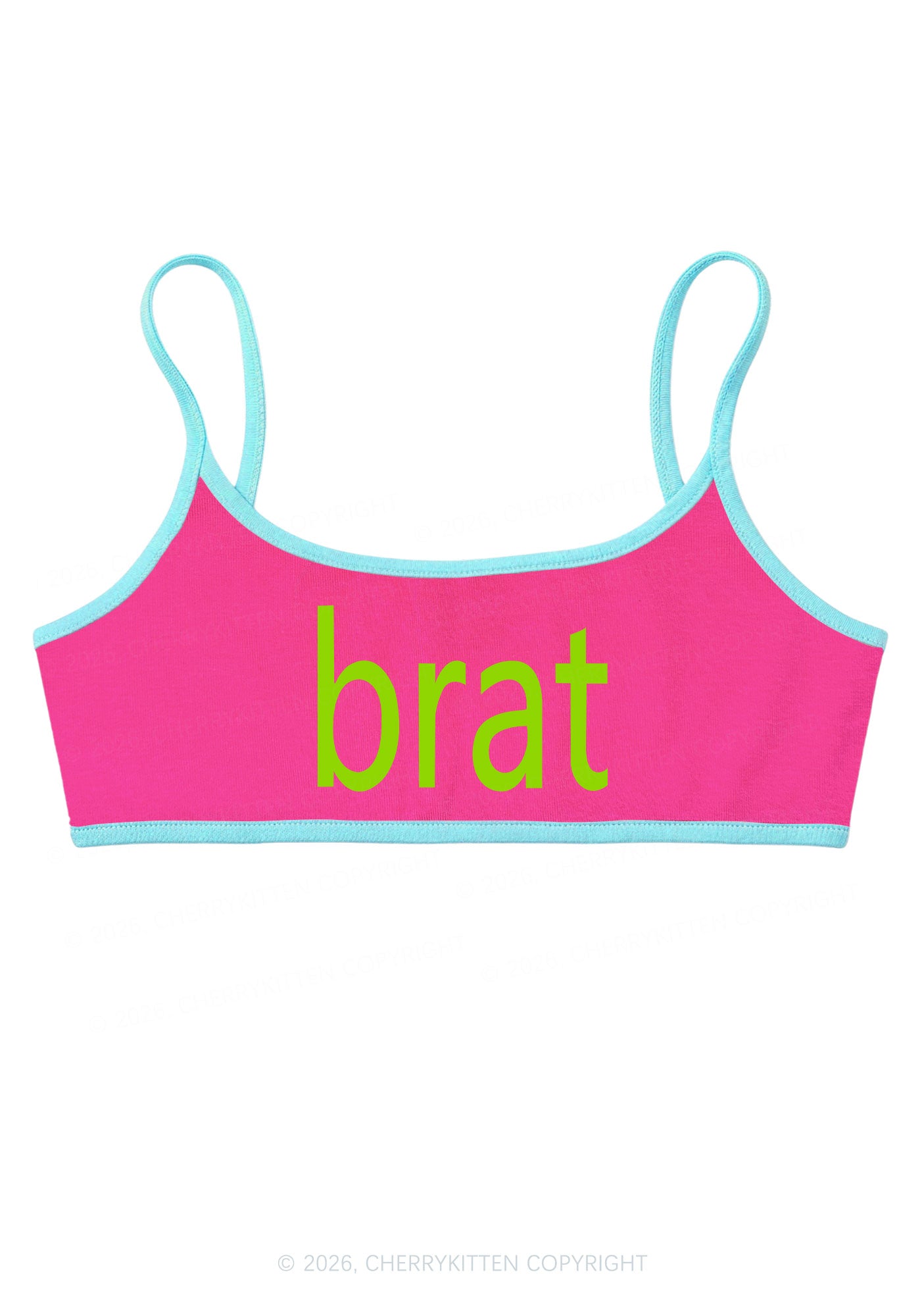 Green Brat Y2K Super Crop Cami Cherrykitten