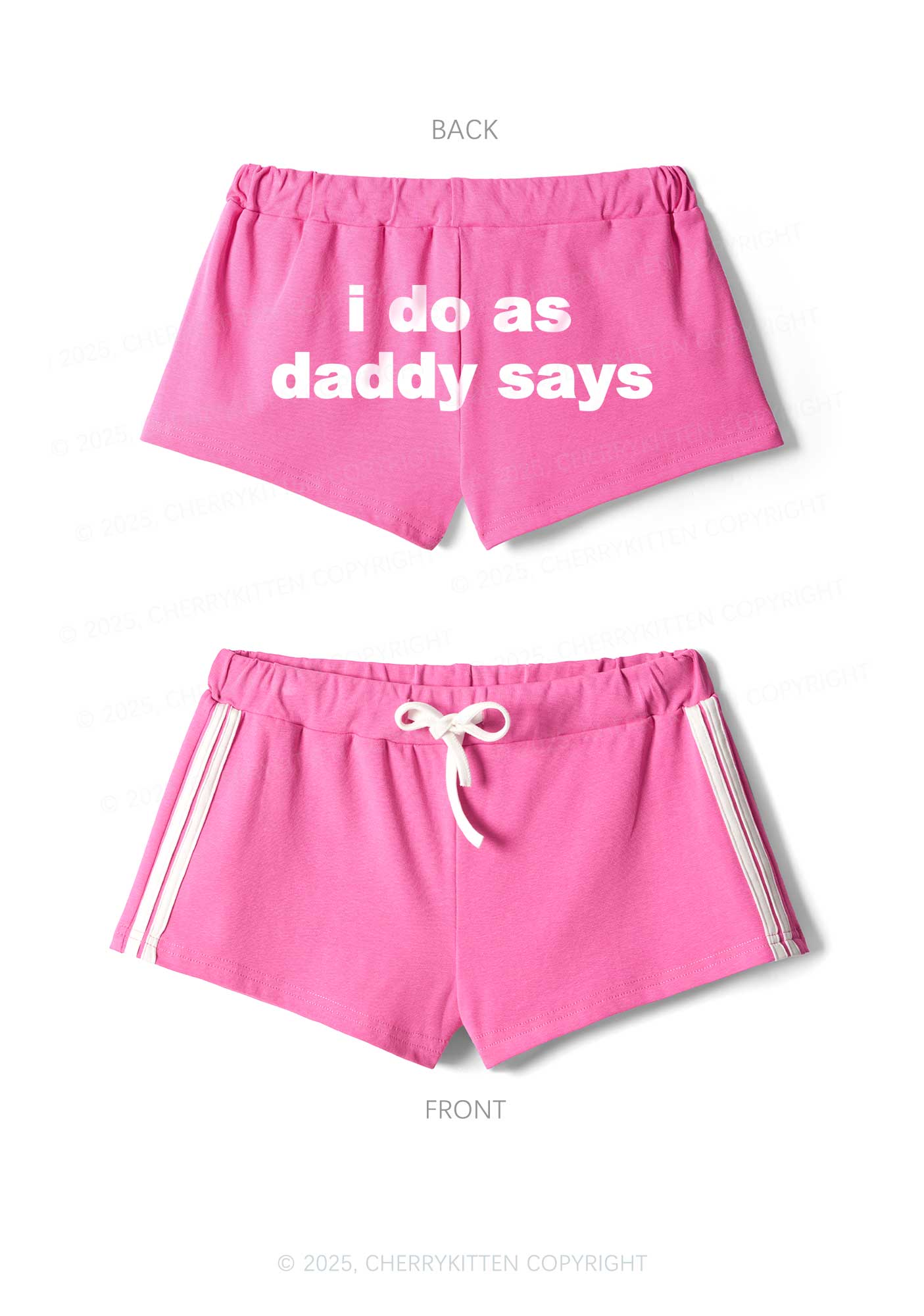 I Do As Daddy Says Y2K Drawstring Mini Shorts Cherrykitten