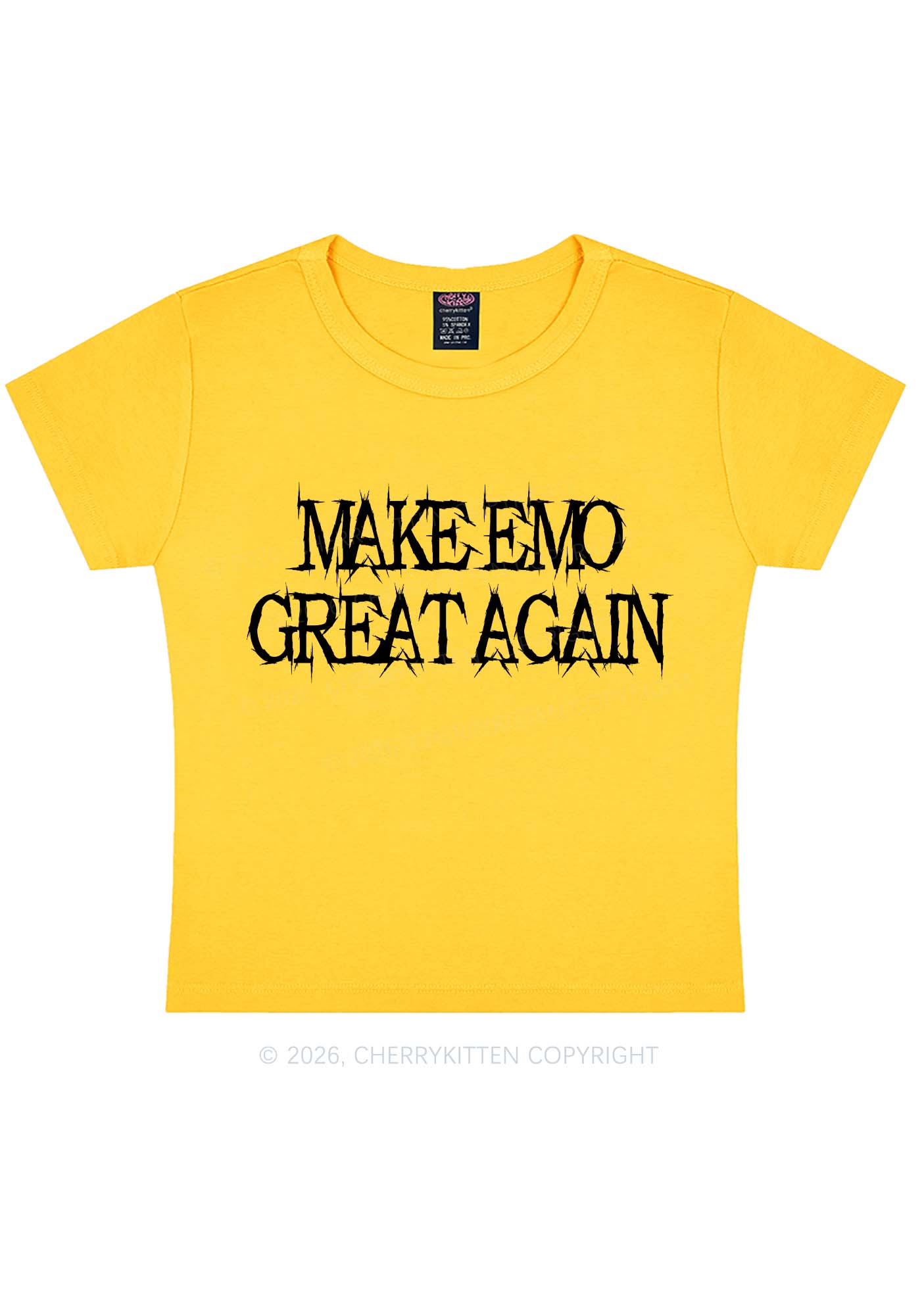 Make Emo Great Again Y2K Baby Tee Cherrykitten
