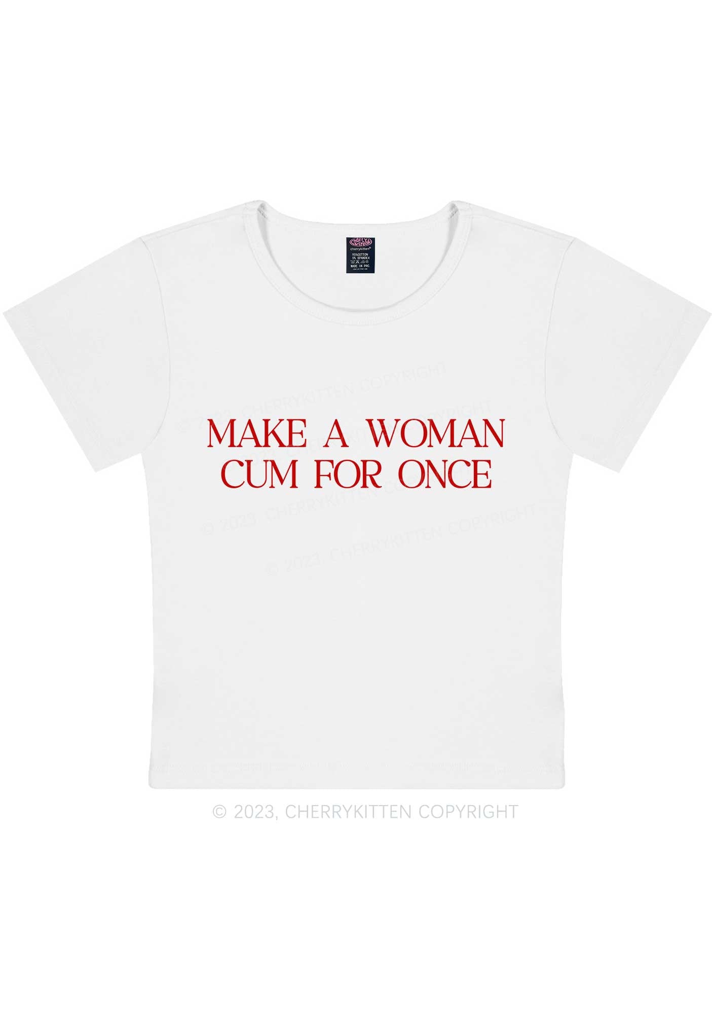 Make A Woman Come Y2K Baby Tee Cherrykitten