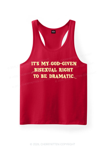 God Given Bisexual Right Pride Y2K Men Racerback Tank Top Cherrykitten