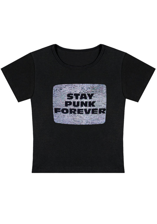 Stay Punk Forever Y2K Baby Tee