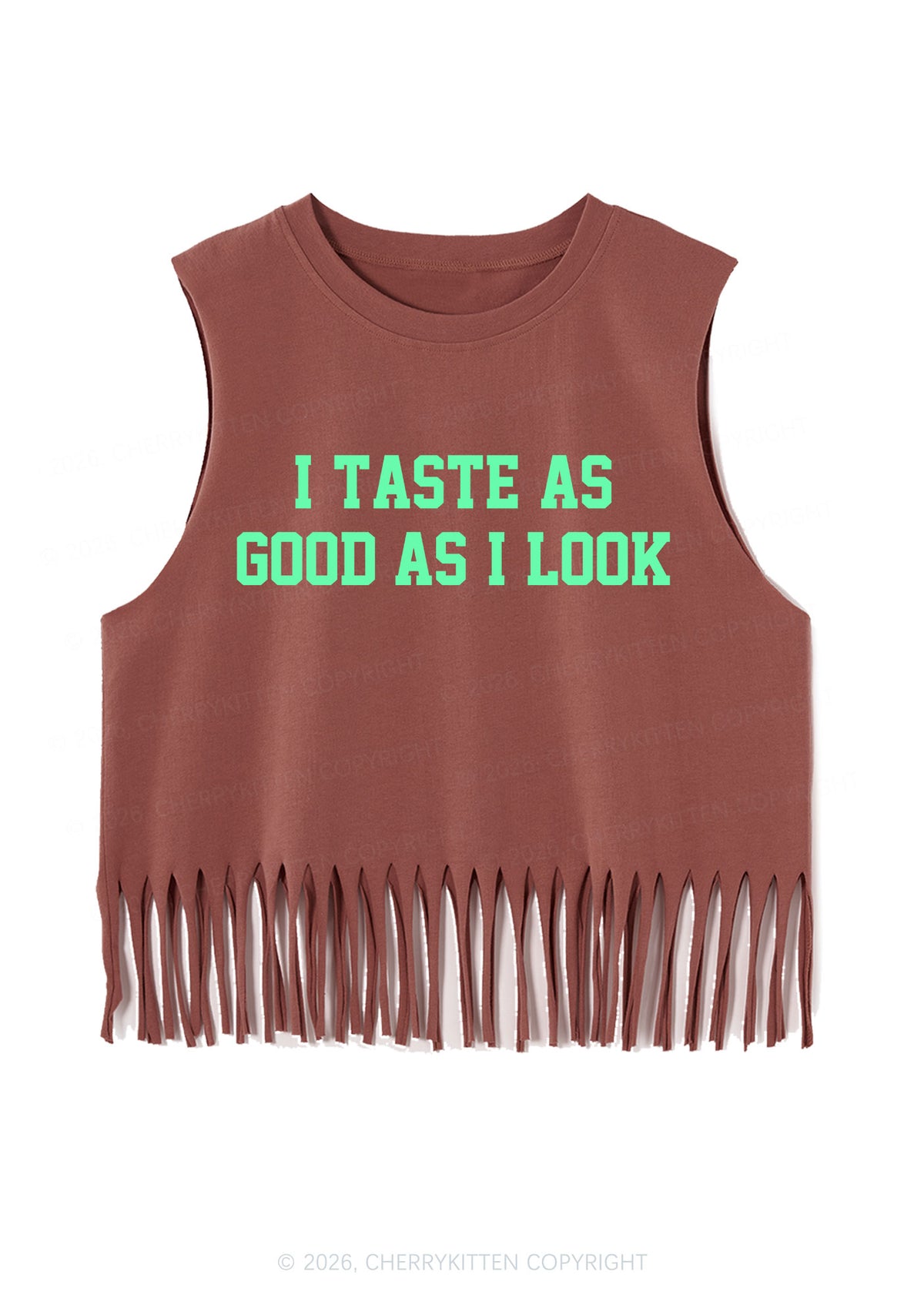 Taste Good Y2K Fringe Tank Top Cherrykitten