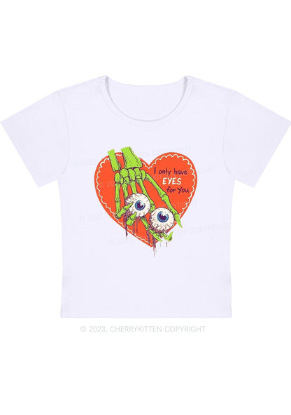 I Only Have Eyes For You Halloween Baby Tee Cherrykitten