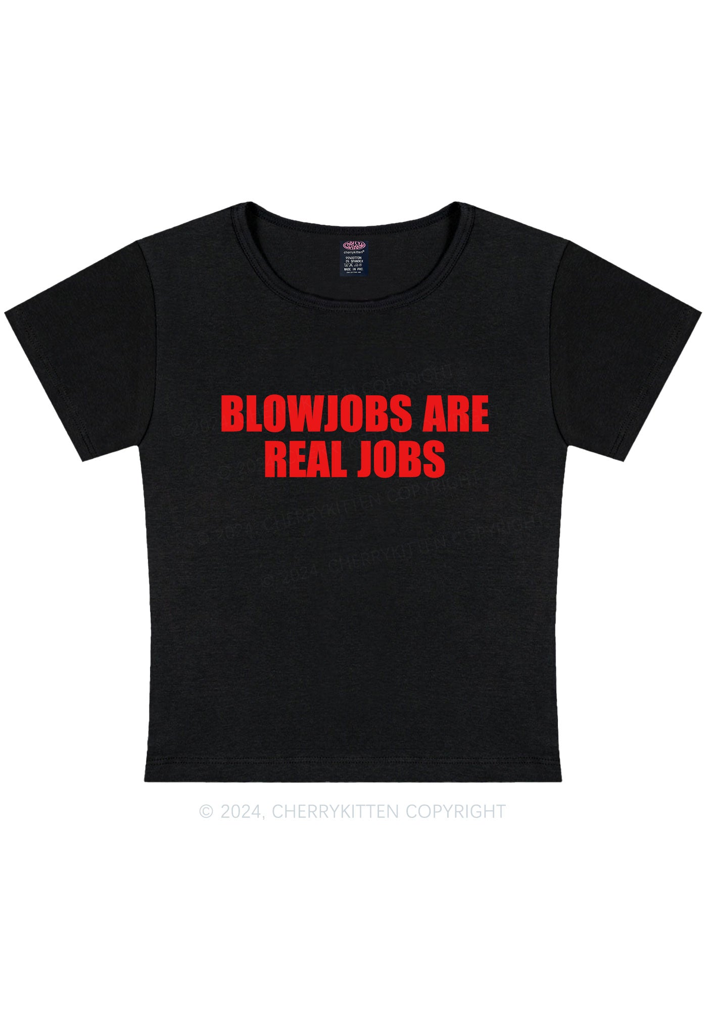 Blxwjobs Are Real Jobs Y2K Baby Tee Cherrykitten