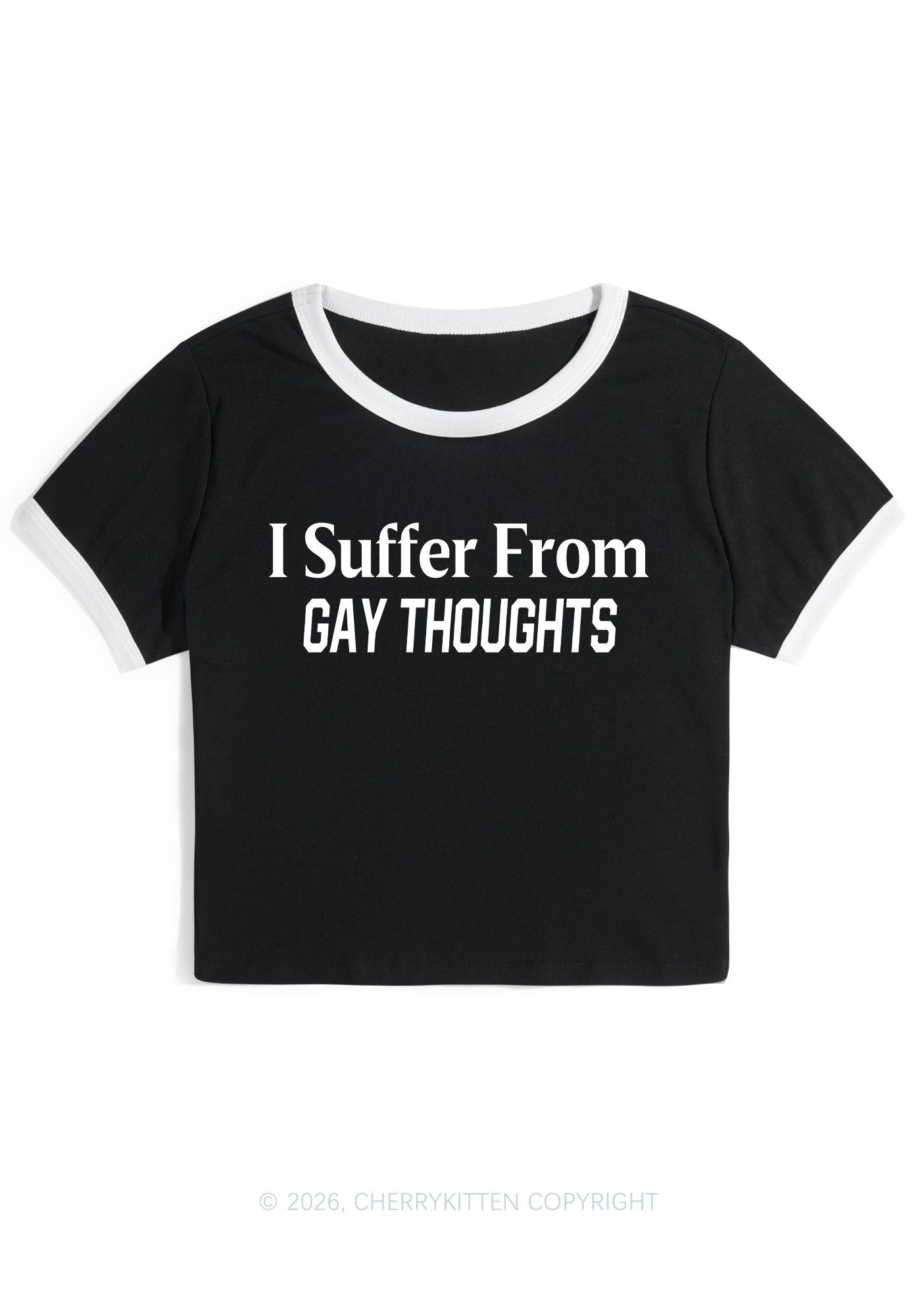 Suffer From Gay Thoughts Pride Y2K Ringer Tee Cherrykitten