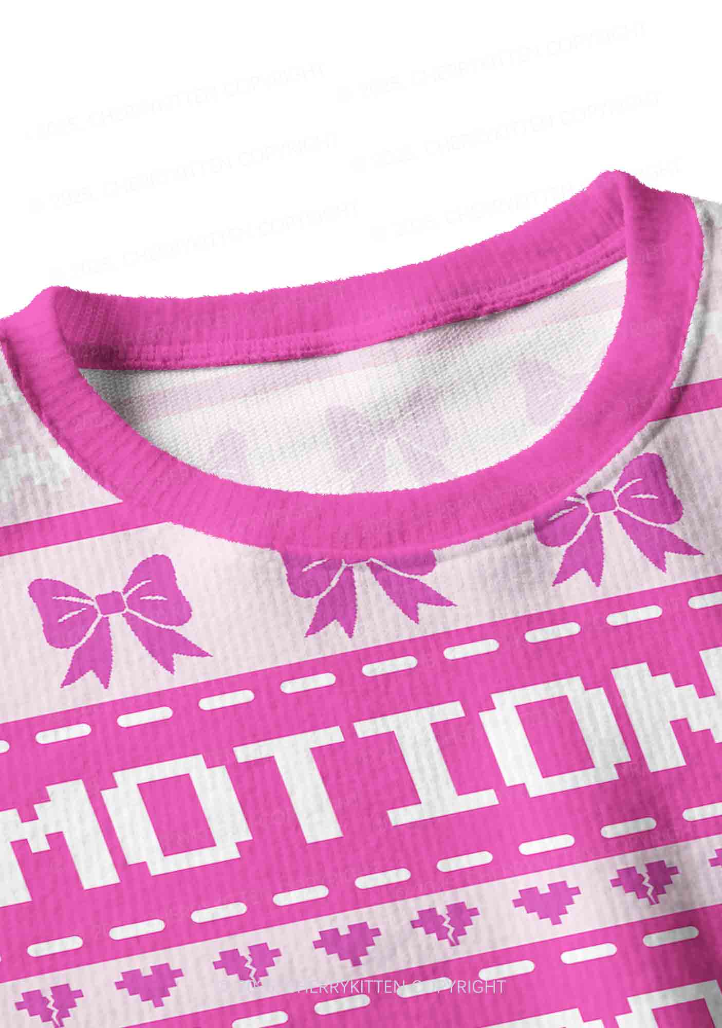 Emotional Support Bottom Pride Y2K Christmas Crop Knit Sweatshirt Cherrykitten