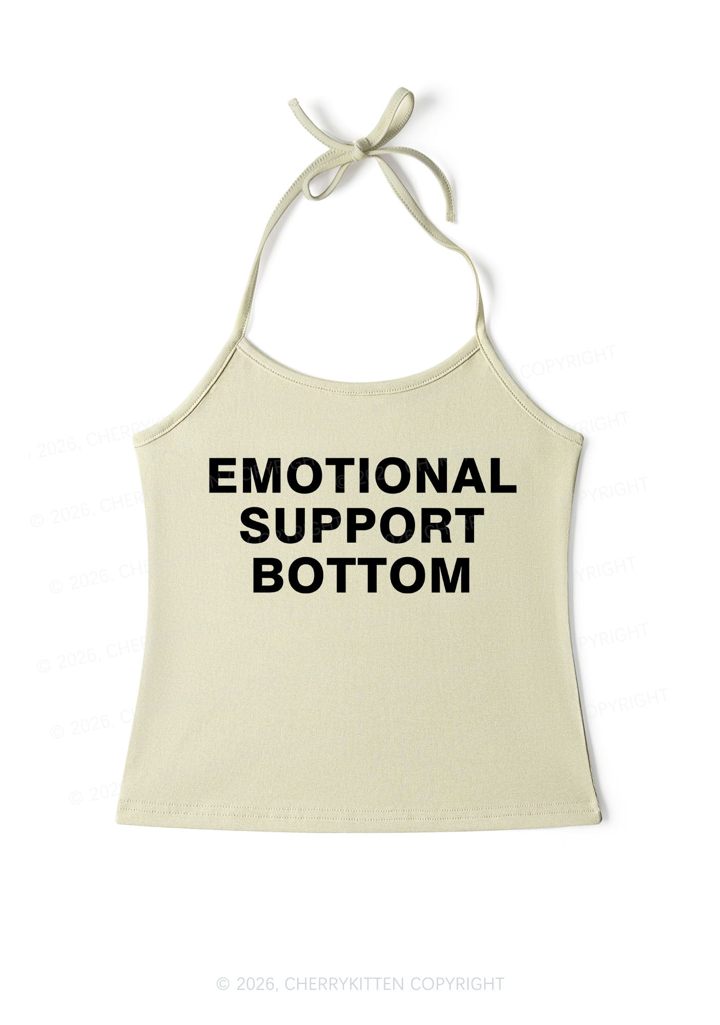 Emotional Support Bottom Pride Y2K Halter Neck Cami Cherrykitten