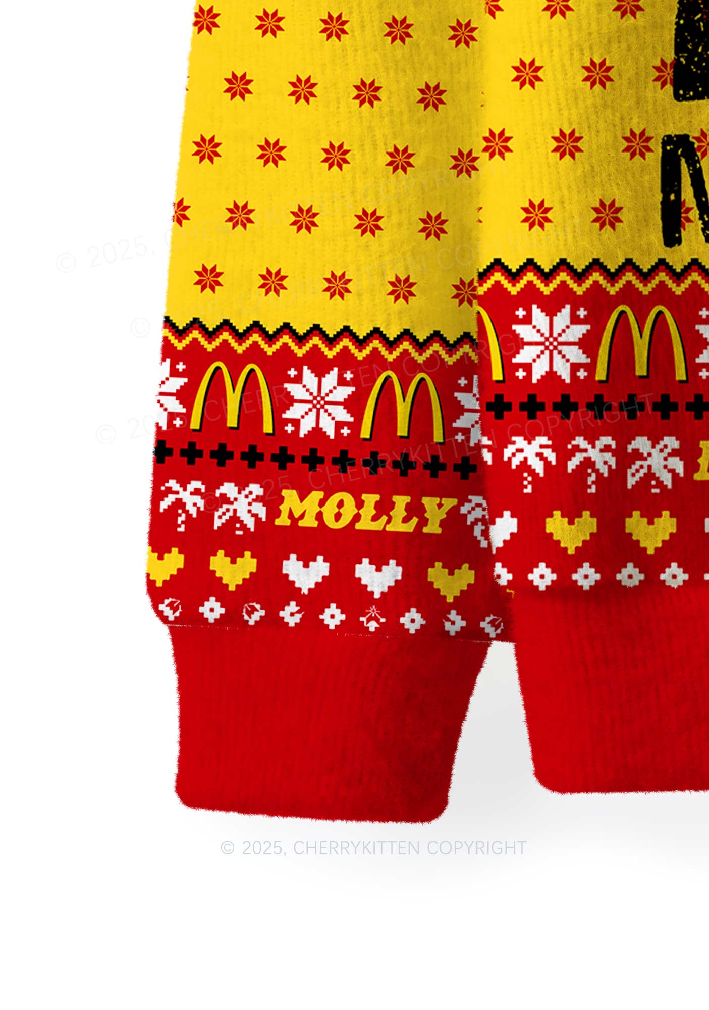 Red Molly Y2K Christmas Knit Sweatshirt Cherrykitten