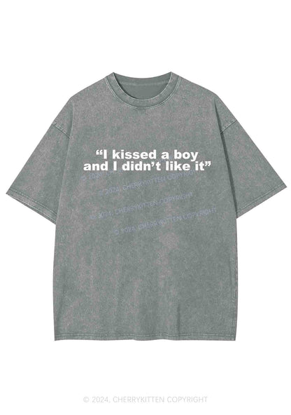 I Kissed A Boy And I Didn't Like It Y2K Washed Tee Cherrykitten