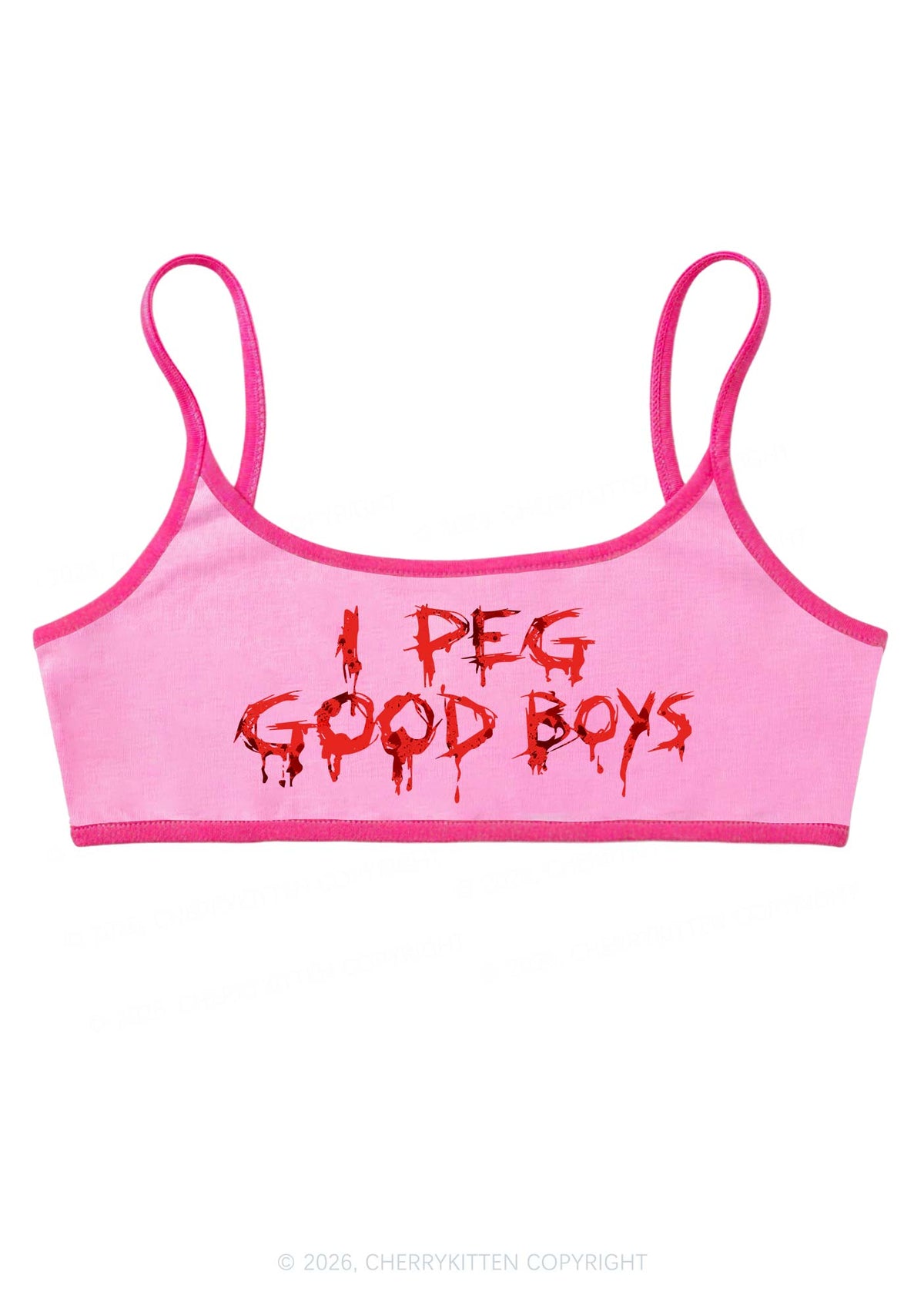 Halloween Blood Drip I Peg Good Boys Y2K Super Crop Cami Cherrykitten