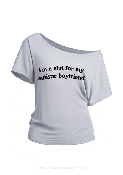 Slxt For My Autistic BF Y2K Off Shoulder Tee Cherrykitten