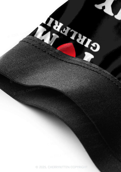 I Love My BF GF Valentine's Day Y2K Print Couples Boxer Thong Set Cherrykitten