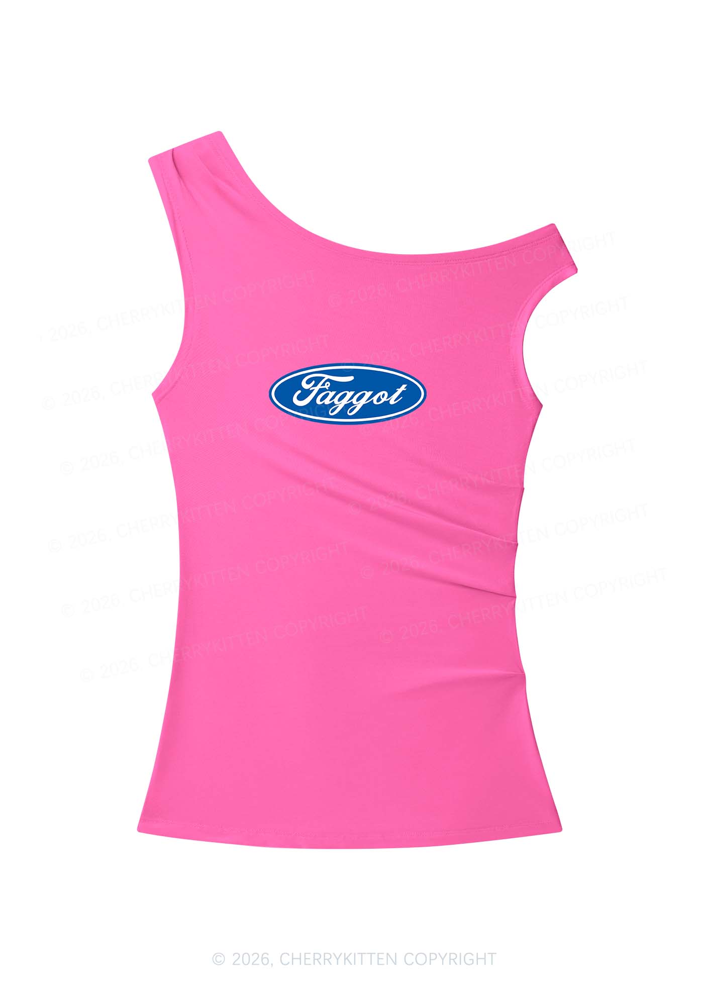 Faggot Pride Y2K Off Shoulder Tank Top Cherrykitten