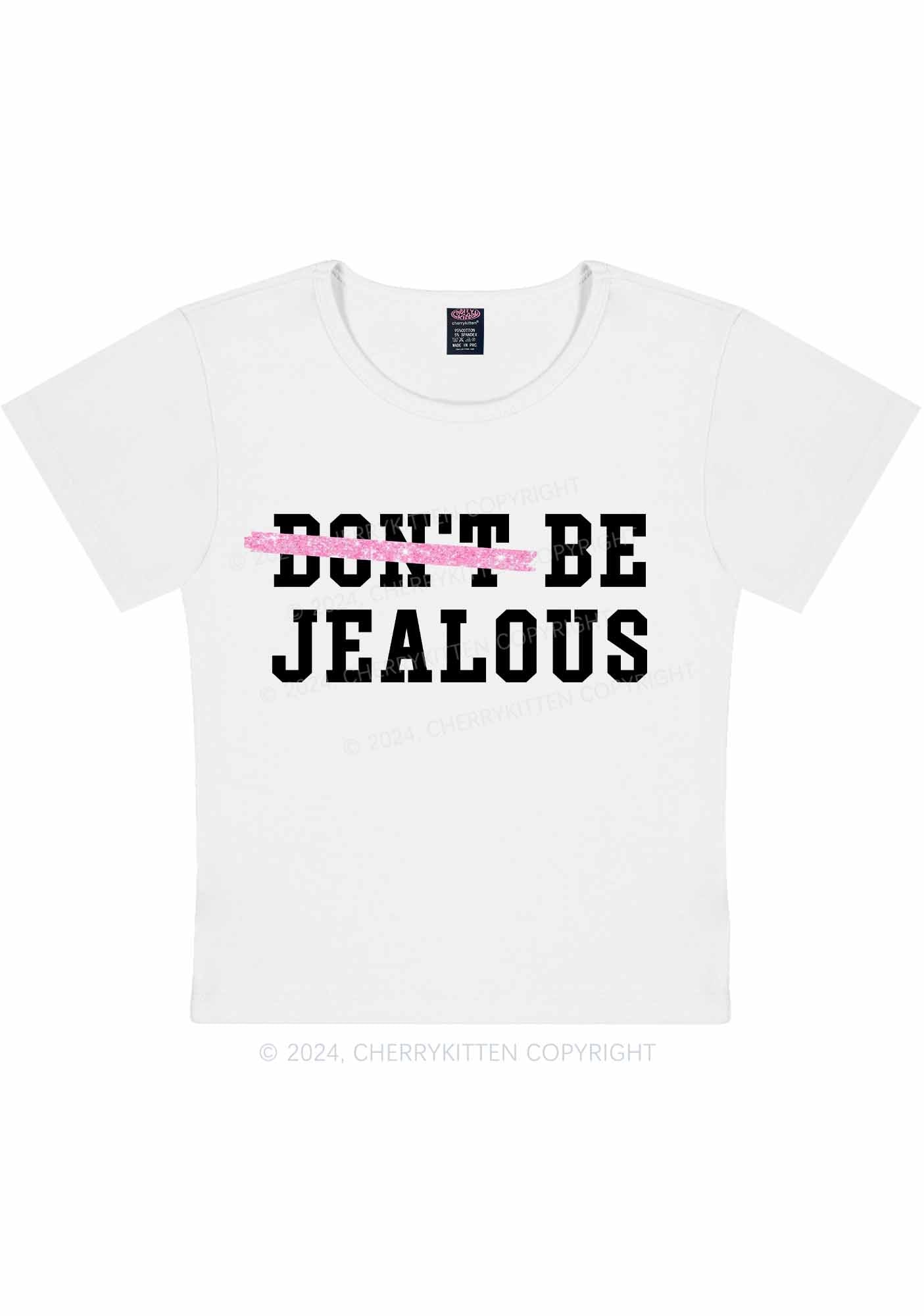 Curvy Be Jealous Y2K Baby Tee Cherrykitten