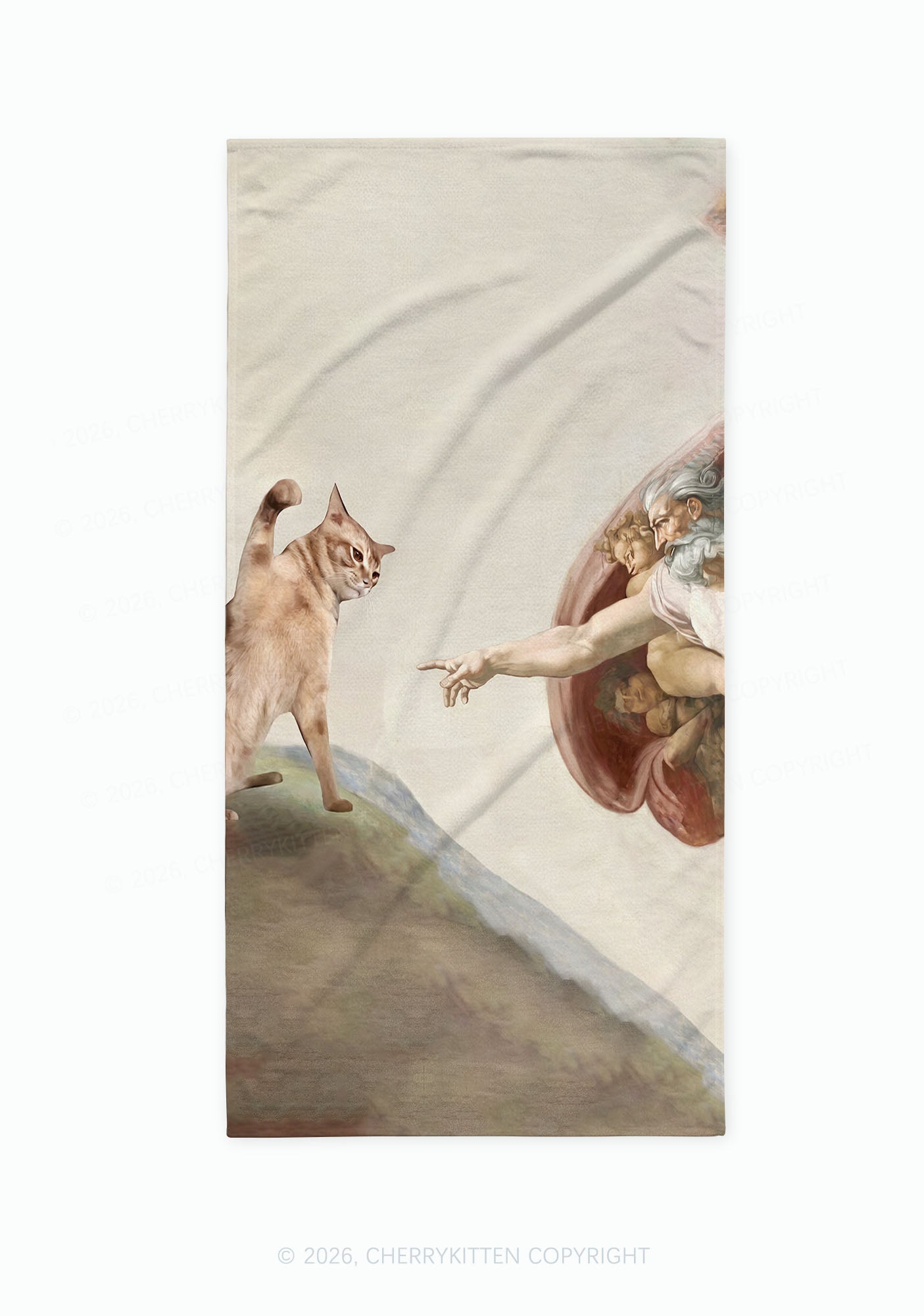 God Give Cat Y2K Beach Towel Cherrykitten