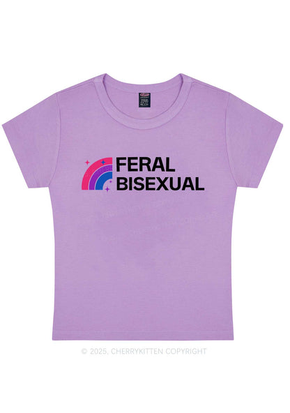 Feral Bisexual Pride Y2K Baby Tee Cherrykitten