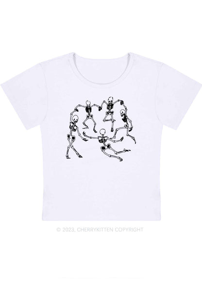 Dancing Skeletons Halloween Baby Tee Cherrykitten