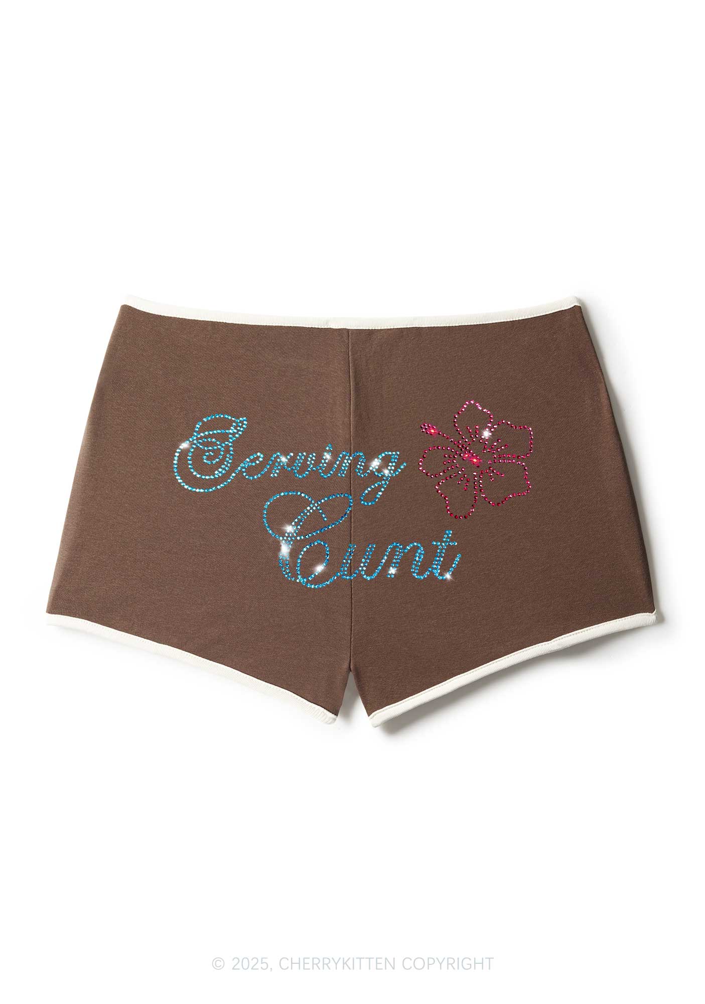 Rhinestone Serving Cxxt Y2K Booty Shorts Cherrykitten