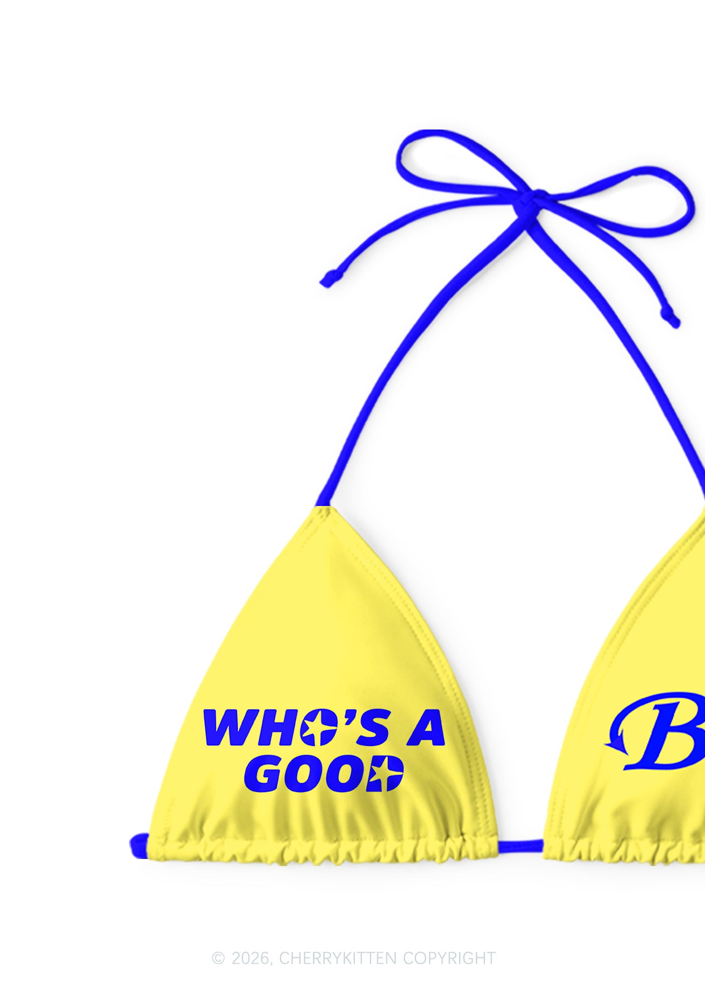 Whos A Good Boy Blue Stars Y2K Print Bikini Set Cherrykitten